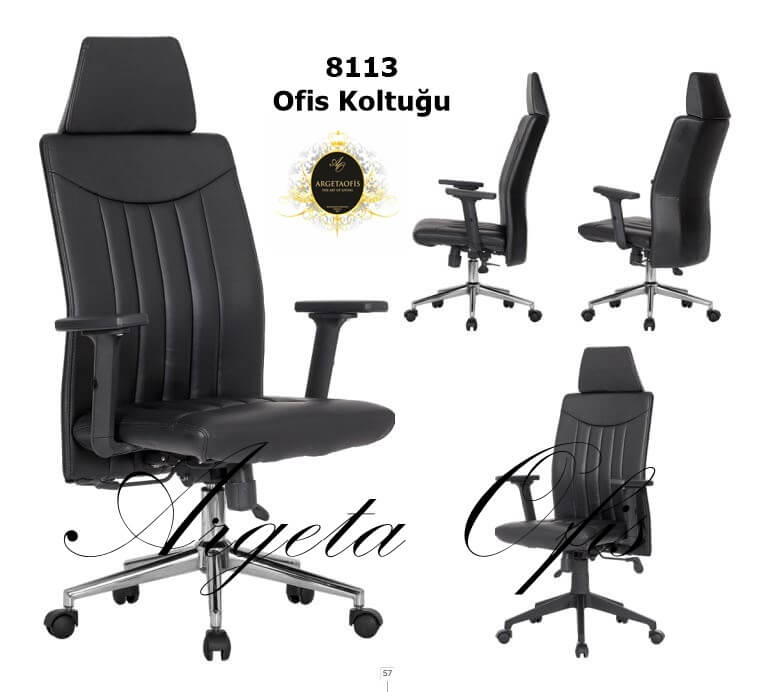 8113 Ofis Koltukları modelleri Ahşap çerçeve ve lüks deri kaplaması ile şık bir tasarım sunan 8113 Ofis Koltukları modelleri