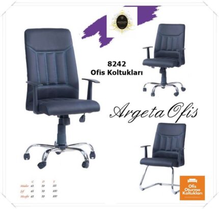 Ergonomik sırt destekli ve ayarlanabilir kolçaklı modern Rahat oturum alanları ve destekleyici tasarımlarıyla ergonomik 8242 Ofis Koltuklarımiz